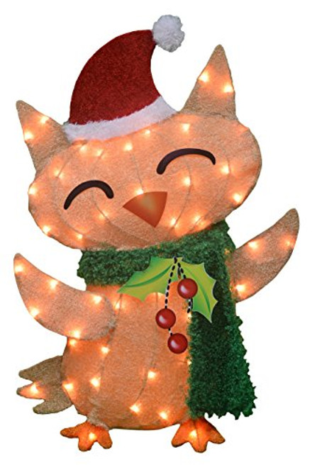 ProductWorks 32-Inch Pre-Lit Victoria Hutto Owl Christmas Yard Decoration, 50 Lights ProductWorks 32-Inch Pre-Lit Victoria Hutto Owl Christmas Yard Decoration, 50 Lights