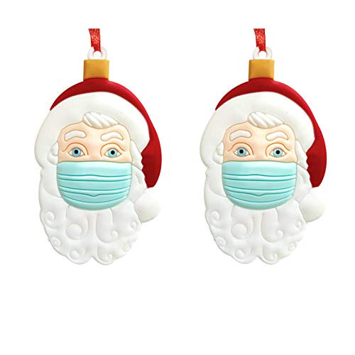 2PCS 2020 Santa Claus Ornaments Wearing Mask Christmas Tree Decorations Santa Claus Tradition Home Decor for Family 2PCS 2020 Santa Claus Ornaments Wearing Mask Christmas Tree Decorations Santa Claus Tradition Home Decor for Family