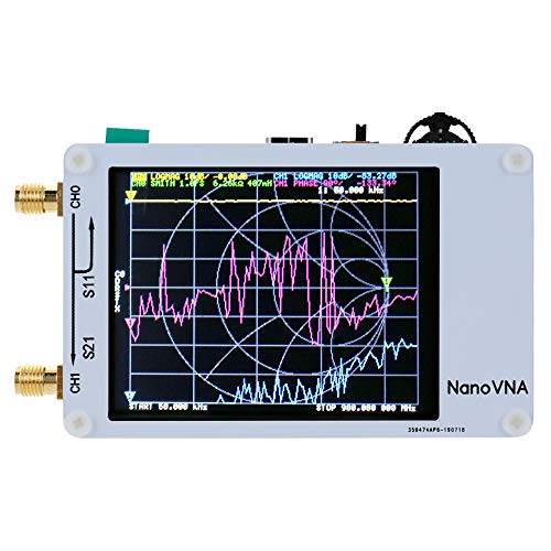 KKmoon Vector Network Analyzer  Portable Handheld Vector Network Analyzer 50KHz-900MHz Digital Display Touching Screen Shortwave MF HF VHF UHF Antenna
