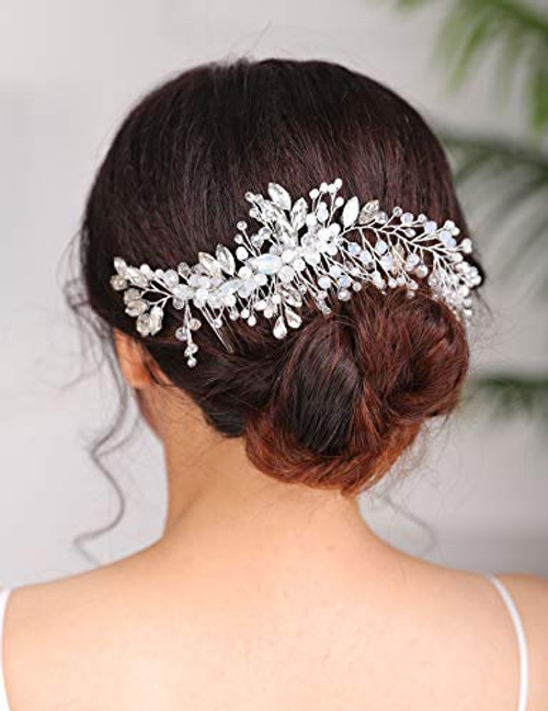Denifery Headpiece Hair Comb Wedding Bridal Hair Vine Opal Hair Comb Bridal Something Blue for Bride Hair Accessories Season Wedding Hair Piece Hair J Denifery Headpiece Hair Comb Wedding Bridal Hair Vine Opal Hair Comb Bridal Something Blue for Bride Hair Accessories Season Wedding Hair Piece Hair J