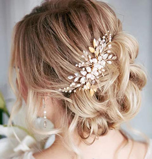 Denifery Bridal Rhinestone and Pearl Hair Comb Bridal Leaf Hair Piece Flower Headpiece Wedding Hair Comb Wedding Head Piece Bridal Hair Accessories Pe Denifery Bridal Rhinestone and Pearl Hair Comb Bridal Leaf Hair Piece Flower Headpiece Wedding Hair Comb Wedding Head Piece Bridal Hair Accessories Pe