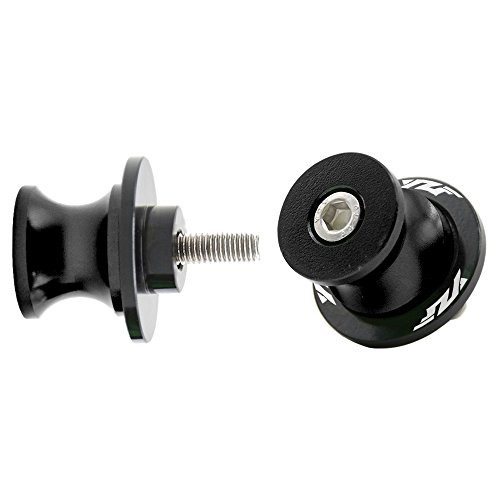 2pcs 6MM M6 X1 5 Motorcycle Swing arm Sliders Spools CNC Swing Arm Stand Screw for Yamaha YZF R1 R3 R6 R25 R1000 -Black-