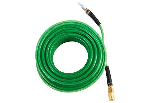 Metabo HPT 115156M Air Nailer Hose, 1/4-Inch x 100 Ft, Professional Grade Polyurethane, 1/4-Inch Industrial Fittings, 300 PSI, Remains Flexible in Cold Temperatures, Spiral Reinforced