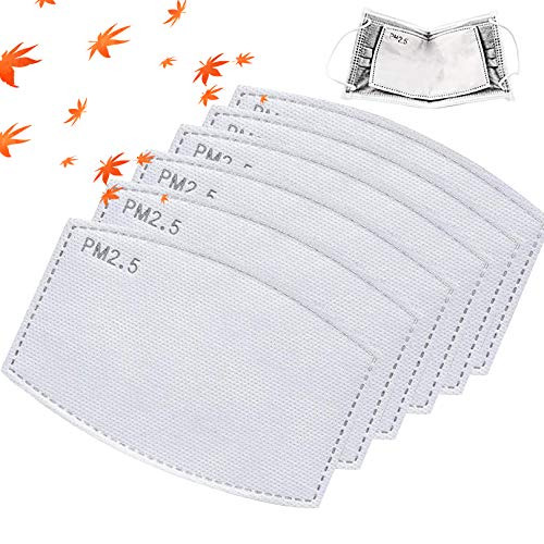 20Pcs PM2 5 Activated Carbon Filter Meltblown Non-Woven Cloth 5 Layers Replaceable Anti Haze Filter Paper -20Pcs-