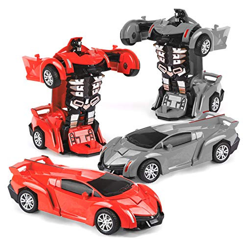 Refasy Transform Toys for Kids Transforming Robot Car Toys Deformation Cars for Boys Transformation Car Deformation Vehicle Toy for Kids Transform Car