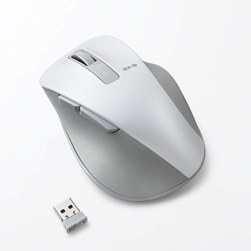ELECOM Dr EXG Wireless Mouse 2 4GHz 5 Buttons BlueLED Mouse-Ergonomic Design-Back Forward Button 2000 DPI Gaming-Large - White -M-XGL10DBXWH-