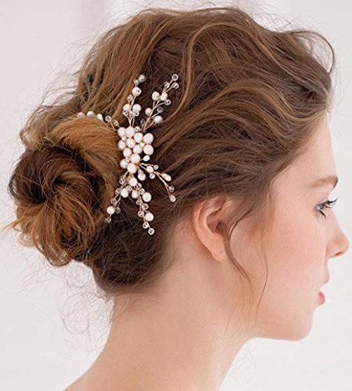 Kercisbeauty Pearl Hair Comb for Brides Wedding Bridal Headpiece Crystal Hair Accessories for Bridesmaid Flower Girls Women Head Piece -Silver- Kercisbeauty Pearl Hair Comb for Brides Wedding Bridal Headpiece Crystal Hair Accessories for Bridesmaid Flower Girls Women Head Piece -Silver-