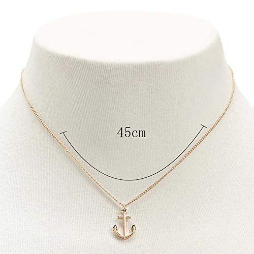 Jovono Anchor Pendant Necklaces Fashion Kelleg Necklace Chain Jewelry for Women and Girls -Gold-