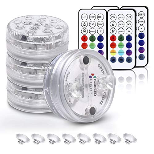 Creatrek Submersible LED Lights with Remote RF Magnets Suction Cups Pool Lights for Inground Pool 16 Color Changing Underwater Lights for Hallowee Creatrek Submersible LED Lights with Remote RF Magnets Suction Cups Pool Lights for Inground Pool 16 Color Changing Underwater Lights for Hallowee