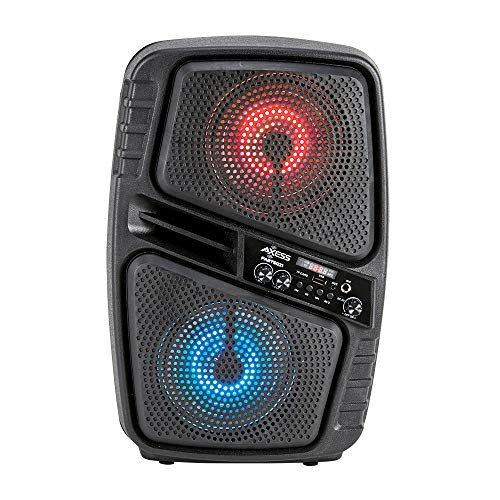 Double 6 5 LED Portable Bluetooth Speaker  HD Sound for Indoor - Outdoor Parties with Built-in LED Lights  Wireless PA Speaker USB  TF Card  Aux  F