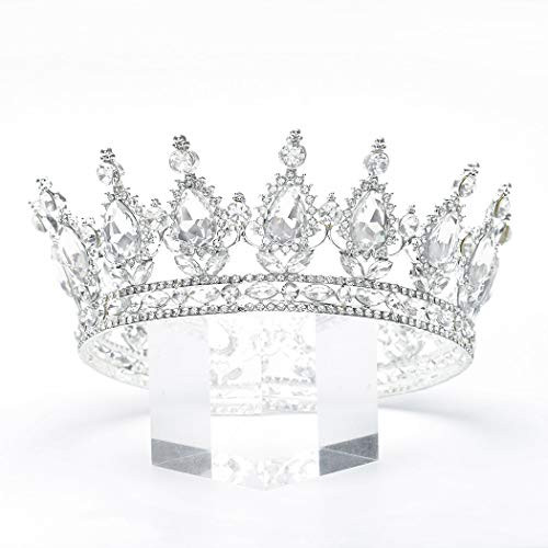 Fairyu Baroque Queen Crown and Tiaras Sparkly Rhinestone Wedding Crown Royal Tiaras for Women and Girls -Full Silver- Fairyu Baroque Queen Crown and Tiaras Sparkly Rhinestone Wedding Crown Royal Tiaras for Women and Girls -Full Silver-