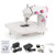 Sewing Machine Mini Electric Portable Mending Machine Lightweight Double Thread 2 Speed Multifunctional Crafting Machine with Foot Pedal for Beginners