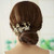 Aukmla Gold Wedding Pearl Hair Pins Art Deco Floral Headpiece Bridal Hair Accessories for Bride Crystal Bridal Hair Jewelry for Women and Girls
