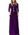 WNEEDU Womens 3-4 Sleeve Loose Plain Casual Long Maxi Dresses with Pockets -XL  Purple-