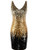 PrettyGuide Womens Sequin Cocktail Dress V Neck Bodycon Glitter Party Dress M Light Gold-Gold-Black