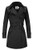 FARVALUE Womens Double Breasted Trench Coat Classic Belted Lapel Overcoat Black Medium