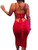 BEAGIMEG Womens Sexy Lace Up Backless Bodycon Midi Party Club Dress Red