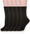 Women Winter Wool Warm Socks Super Soft Thick Casual Crew Thermal Socks 5 Pairs -5 Pairs Black-