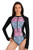 AXESEA Womens Long Sleeve Rash Guard UV UPF 50- Sun Protection Printed Zipper Surfing One Piece Swimsuit Bathing Suit