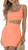 CHYRII Womens Sexy One Shoulder Sleeveless Cutout Ruched Bodycon Mini Party Club Dress Orange M