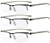 Eyekepper 3 Pairs Half-Rim Reading Glasses Black Frame Reader Eyeglasses for Men Women Reading -2 25