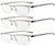 Eyekepper 3 Pairs Half-Rim Reading Glasses Silver Frame Reader Eyeglasses for Men Women Reading -1 75