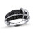 Santuzza 925 Sterling Silver Ring Luxury Shimmering Black Spinel White Cubic Zirconia Fashion Jewelry -9-
