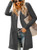 LIENRIDY Womens Open Front Pockets Knit Long Sleeve Sweater Cardigan Charcoal L