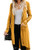Naggoo Lightweight Long Cardigans for Women Open Front Cardigans Button Down Duster with Pocket Yellow  M