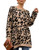 Trendy Sweaters for Women Cheetah Print Tunic Dress Plus Size for Fall Oversized Tops Khaki XXL