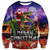 RAISEVERN Unisex Santa Claus Riding on Dinosaur Digital Printed Ugly Sweater Funny Humorous Graphic Christmas Sweatshirt Pullover Shirt Purple