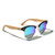 TIJN Semi Rimless Sunglasses for Women Men Wood Temple Polarized Classic Half Frame Sun Glasses