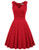 50s Vintage V-Neck Flared A-line Swing Dress Wear to Work Size XL Red CL698-5