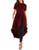 Haola Womens Ruffle High Low Asymmetrical Irregular Hem Blouse Short Sleeve Tunic Top Burgundy 2XL