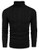 COOFANDY Mens Ribbed Turtleneck Slim Fit Casual Cable Knitted Pullover Sweaters Black