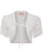 Belle Poque Womens Lace Shrug Short Sleeve Cropped Bolero Top Open Front Cardigan Jacket -White S-