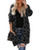 Ferbia Women Fluffy Cardigan Long Leopard Sweaters Boyfriend Chunky Coats Open Front Loose Jackets with Pockets Dark Grey