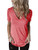 Hilltichu Womens Criss Cross Summer Tops Casual Short Sleeve Shirt V-Neck Tees Peach