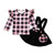 Toddler Baby Girls Valentines Day Outfits Suspender Skirt Striped Plaid Love Heart Dresses -Plaid  0-6 Months-