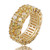 TOPGRILLZ 9mm 2 Rows Round Cut 14K Gold and Silver Plated Iced Out CZ Lab Diamond Eternity Wedding Engagement Band Ring for Men and Women -Golden  7-