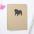 Bulldog Blank Greeting Card - Handmade Black Dog Notecard - Kraft Brown with Envelope