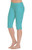 PajamaJeans Womens Capris Stretch Denim - Pull On Pedal Pushers  Aqua  M