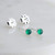 Green Chalcedony Cabochon Stone 3mm in Sterling Silver Stud Earrings
