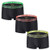 JINSHI Regular Fit Men Underwear Bamboo Breathable Boxer Briefs Short Leg Black Pack of 3 L