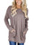 Bingerlily Womens Casual Long Sleeve Top Tunics Crew Neck Shirts Loose Fitting Blouses Sweatshirts with Pocket -X-Large  7-Brown-