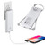10000mAh Portable Charger, Ultra Slim Power Bank, Compact High-Speed Charging External Battery Pack with Built-in AC Wall Plug Micro Type C Three Cables and USB Output Compatible with All mobilephone