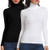 Ritera Womens Polo Turtle Neck Tops Long Sleeve Stretch Basic T-Shirt Slim Fit Layer Tops for Winter