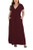 HAOMEILI Womens L-5XL Short Sleeve V-Neck Plus Size Casual Maxi Dresses with Pockets -Wine Red  2-Plus-