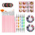 DouborQ Nail Pen Designer  Stamp Nail Art Tool with 15pcs Nail Painting Brushes  Nail Dotting Pen Tool  Nail Foil  Manicure Tape  Color Rhinestones fo