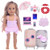 Braicipt Doll Travel Suitcase Play Set for American 18 Inch  Including Luggage Pillow Blindfold Sunglasses Camera Computer Phone Ipad Umbrella Clothes